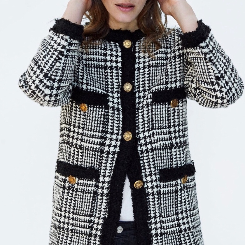 Dryed cleaned only Zara tweed blazer size Large